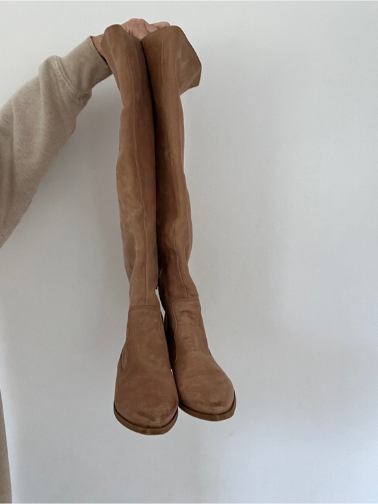 Free People Shoes - Free People Over-the-Knee soft leather Boots in Cognac